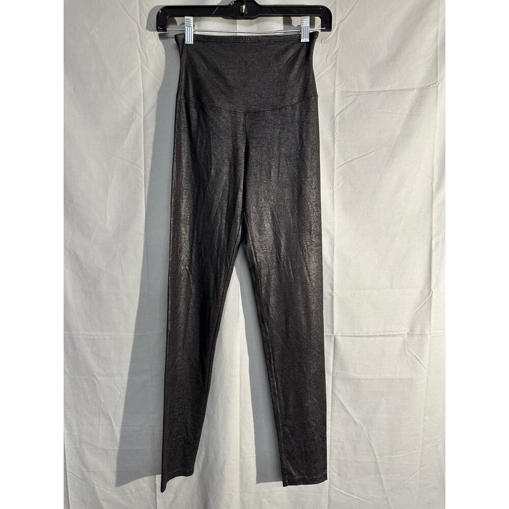Yummie Tummie Leggings Women Small Black Jade Shimmer Shaping High Waist Capsule